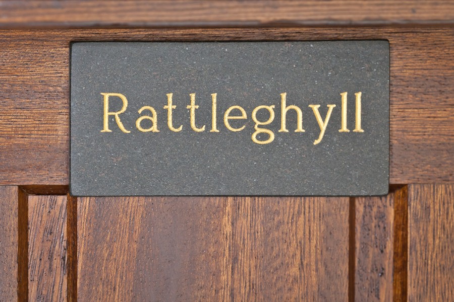 Rattleghyll name plate